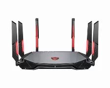 Ruteador Inalambrico Msi Radix Axe6600 Wifi 6e, 6x Antenas, 4x Lan, Triple Banda, Rgb, Negro/rojo